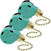 Topbuti 3 Pack Ceiling Fan Switch 3 Speed 4 Wire Zing Ear ZE-268S6 Fan Pull Chain Switch Replacement Speed Control for Ceiling Fan Light, Wall Lamps, Cabinet Light (Brass Color)