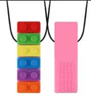 Brand New Sensory Chew Teether Necklace Chewellery Rainbow And Pink