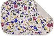Hauck Changing Mat Topper and Towel, Breathable Muslin + Terry Cloth Fabric, Washable at 60°C, for Boys and Girls, Suitable for Hauck Change N Clean Baby Changing Mat (Beige Floral)