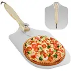 Aluminum Pizza Peel Rectangular Pizza Spatula with Folding Wooden Handle ☀