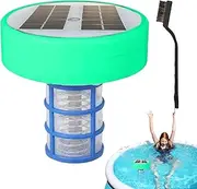 Solar Powered Pool Ionizer,Solar Powered Water Cleaner Pool Ionizer - Water Purifier with Copper Ionization, Multi-Color LED Lights, Cleaning Supplies