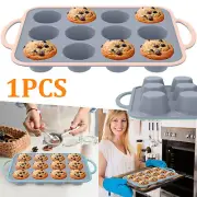 Silicone Muffin Pan 12 Cups Mini Muffin Pan Nonstick Muffin Baking Mold Gogjj
