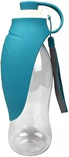 zolyet Silicone Leaf Pet Drinking Bottle Portable Foldable Dog Travel Water Cup Blue 580ml Blue