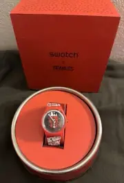 Swatch X PEANUTS SNOOPY CHOMP! Holiday Special Edition Watch + Dog Bowl SO29Z109
