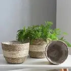 Handmade Grass Rattan Woven Storage Basket Plant Potted Planter Home OfficeDecor