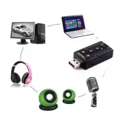 USB 2.0 External 7.1 Channel 3D Virtual Audio Sound Card Mic Adapter Laptop PC