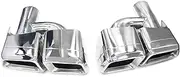 2pcs/lot Quad Car Exhaust Tip Compatible For Mercedes Benz W212 E63 CLS W204 Exhaust System Nozzle 304 Stainless Steel Muffler Tip(H Silver)