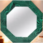 24" Unique Malachite Decor Mirror – A Fusion of Nature and Contemporary Style
