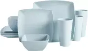 Gibson Home Soho Grayson Square Melamine Dinnerware Set, Service for Four (16Pc)