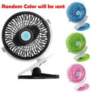 USB Rechargeable Mini Cooling Fan Clip Desk Baby Stroller Portable