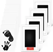 LXJ Inkless Baby Hand and Footprint Kit, Pet Paw Print Kit for Dogs Cats 4 Pack Newborn Inkless Print Pads Dog Nose Print Kit No Mess Newborn Baby Footprint Kit Baby Inkless Footprint Kit