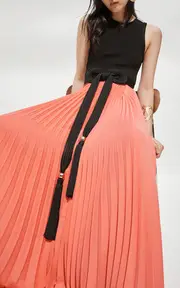 [Carolina Herrera] Pleated Georgette Maxi Skirt