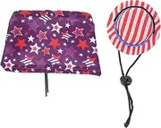 1 Set Crawling Pet Independence Day Hat Adorable Lizard Hat Patriotic Hamster Costume Hedgehogs Hat Wear- Cloak Pet Party Hat Hamster Clothes Lizard Cloak Reptile Hat Red Polyester