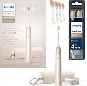 Philips Sonicare DiamondClean Prestige 9900 Rechargeable Electric Toothbrush with SenseIQ, 5 Premium All-in-One Brush Heads, Plaque Removal, Gum Care, Whitening, Champagne, BD9001AZ