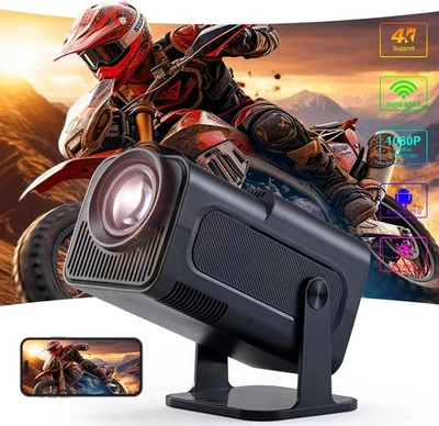 Mini Video Projector - 5G WiFi 6, Bluetooth Android 11 System, 1080P Smart 4K Pr
