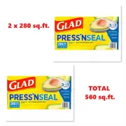 Glad Press'n Seal Food Plastic Wrap 2 x (280 sq. ft., 2 pk.x 140 ) = 560 sq.ft