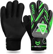 WVVOU Goalkeeper Gloves for Kids Youth, Soccer Goalie Gloves with Double Protection, Anti-Slip Soccer Gloves, Super Grip