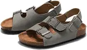 [TangDao] Girls Boys Cork Footbed Sandals with Adjustable Buckles Open Toe Casual Beach Sandal Slides (Toddler/Little/Big Kid)
