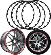 Alloy Wheel Protectors,Car Wheel Hub Rim Edge Protector Ring, 4 PCS Automotive Rims Guard Protection Trim, Easy to Install,alloy Wheel Rim Protectors,18inch,Black