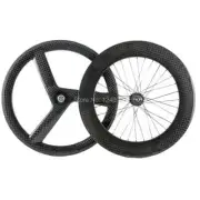 Carbon Bicycle Front Rear Wheelset 3 Spoke Depth 88mm Fixed Gear Bike Wheels