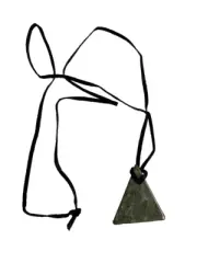 Irish Connemara Marble JC WALSH, DUBLIN "WISHING PENDANT" WITH 28" LEATHER CORD