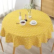 Tablecloths Cotton Linen Round Tablecloth Round Simple Style Twill Table Cover Table Cover for Dining Kitchen Home Tabletop Decoration (Diameter 150cm /60 inch)