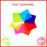 Outus 104 Pieces Cellophane Wrap Paper Color Cellophane Cello Sheets for Gel Lig