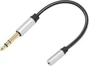 6.5mm Male to 3.5mm Female Spring Audio Cable, Aluminium Alloy AUX3.5mm Earphone Extension Cord for Headphones