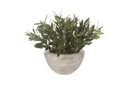 Rogue Artificial Olive Branches Spray in Bowl Fake Olive Tree Leaf Potted Plant