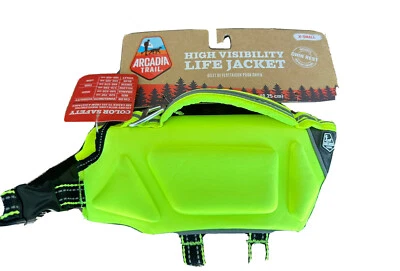 nwt- Arcadia Trail™ High Visibility DOG Life Jacket fluorescent Yellow M