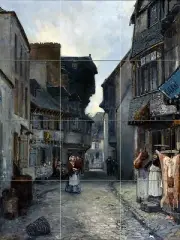 street in Landerneau Tile Mural Kitchen Bathroom Wall Backsplash Marble Ceramic