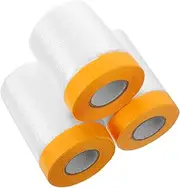 3 Roll Dust Protective Film Pre-Taped Masking Film Roll for Car Painting Automotive Masking Tape
