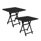 SOGA 2X Dining Table Portable Square Surface Space Saving Folding Desk Black