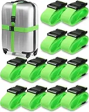 [Saintrygo] 12 Pack Luggage Straps Suitcase Belts Straps Wide Adjustable Packing Straps Travel Belts Accessories