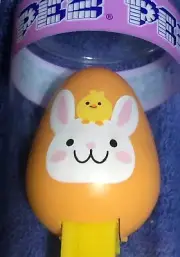 PEZ Candy Dispenser: ORANGE EGG - Happy Easter 2020 - TUBE - Chick & Bunny Face