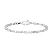 Bevilles Oval and Emerald Cut Tennis Bracelet with 3.00ct of Laboratory Grown Diamonds in Sterling