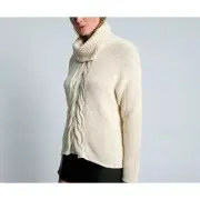 NWT Free People x One Teaspoon Poison Cable Knit Sweater in Creme Size XL