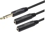 DOITOOL 6.35mm Earphone Audio Cable y Splitter 1 Male to 2 Female for Headphones Earphones Laptop