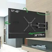 Barkan Long TV Wall Mount, 13-65 inch Full Motion Articulating - 4 Movement Flat/Curved Screen Bracket, Holds up to 79lbs, Extremely Extendable, Fits LED OLED LCD