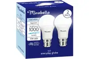 Mirabella Led Gls Bc 11w 1000lm Cool White 2 Pack