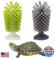 Turtle Brush with Suction Cup for Tank Scratches Back Brush Shell Cleaning Br
