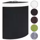 60L Bamboo Corner Laundry Hamper Basket Wwith Lid ashing Clothes Storage Bin AU