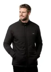 Travis Mathew Men S Full Zip Seaboard Interlude Puffer Jacket Mood Indigo Black