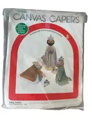 NEW VTG Leisure Arts Canvas Capers Three Kings Nativity Christmas 3-D Plastic 82