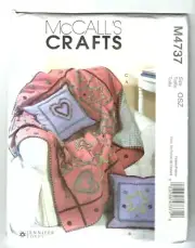 McCall's Sewing Pattern 4737 Quilt 52" Pillows 16" Square Chenille Detail