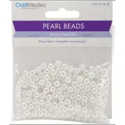 Craft Medley Pearl Beads Value Pack-6mm White 185/Pkg BD409-D