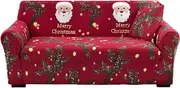 Christmas Chair Covers, Sofa 3 Seater, Furniture Protector, Digital Christmas Printed Couch Holiday Decoration, Washable Couch Keep Couch Cushions from Sliding, Christmas Genikeer