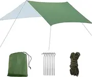TRIWONDER Camping Tarp 118"x118" Waterproof Rain Fly Tent Footprint Ground Cloth Multifunctional Cover Heavy Duty for Canopy Hammock Hiking Picnic