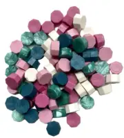 Teals/Pinks Color Mix (teals, white, pinks) Sealing Wax Beads (approx 250 beads)