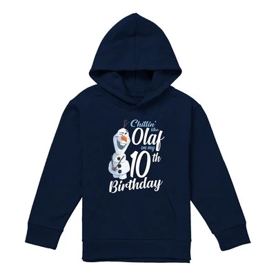 Frozen Chillin Like Olaf 10Th Birthday Kids Hoodie, Navy, 5-13 Years